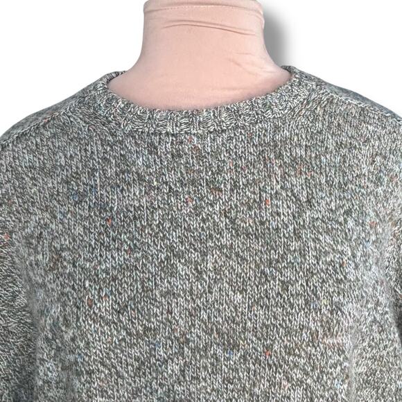Vintage 80s Pringle of Scotland Wool Sweater Gray Speckled Knit Crewneck Unisex - Picture 2 of 14